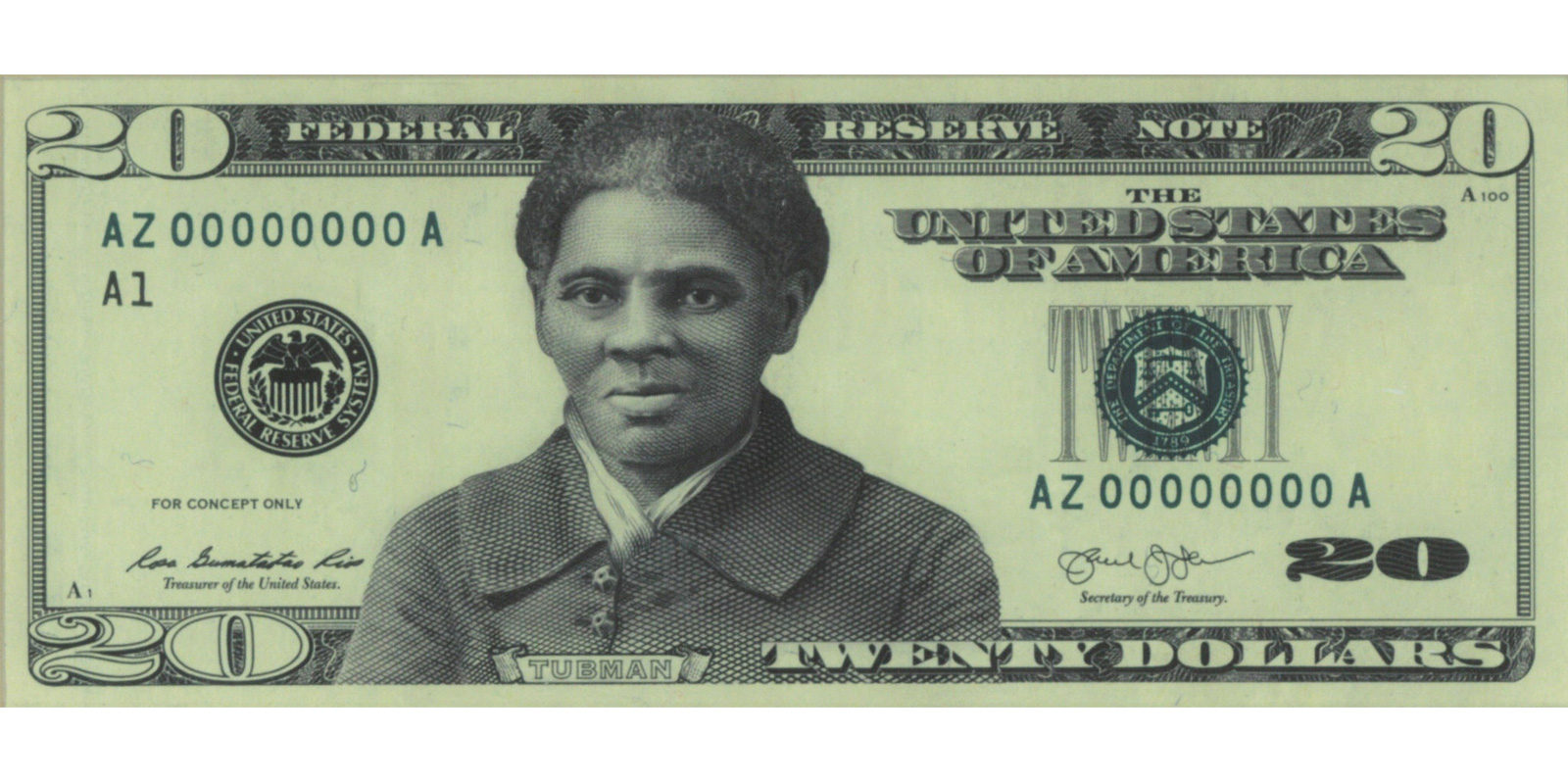 Harriet Tubman 20 Dollar Bill Mockup 1600X800